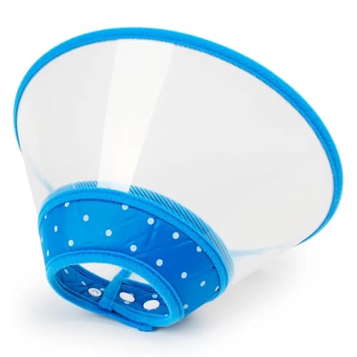 Halskrause Katze Kegelhalsband for Katzen und Hunde, Genesungshalsbänder, Anti-Biss- und Leck-Chirurgie, Wundheilung, for Haustiere, Hunde, Gesundheit, medizinisches Halsband(Color:Blue,Size:L) von AYWTIUN
