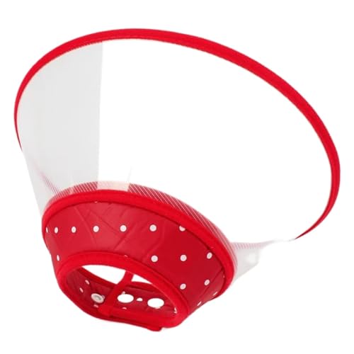 Halskrause Katze Kegelhalsband for Katzen und Hunde, Genesungshalsbänder, Anti-Biss- und Leck-Chirurgie, Wundheilung, for Haustiere, Hunde, Gesundheit, medizinisches Halsband(Color:Red,Size:M) von AYWTIUN