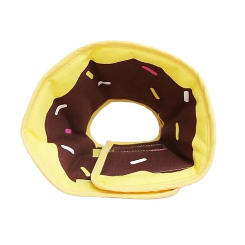 Halskrause Katze Leichtes, verstellbares Halsband mit weichen Zapfen for kleine, mittelgroße Hunde und Katzen, damit sie nach der Operation Nicht mehr lecken müssen(Color:Yellow,Size:M) von AYWTIUN