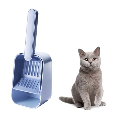 AYZECHANG Katzenstreuschaufel und Katzenstreu-Reinigungsbox (2-teiliges Set), Heimtierbedarf, groß 8,8x12 x 32cm, geeignet zum Reinigen von Katzenstreu (Blau) von AYZECHANG