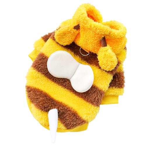AZA Hunde-Kapuzenpullover Bienenkostüm für Haustiere, Baumwollkleidung, Haustier-Junge, Plüsch-Wintermantel für kleine Hunde, niedliche Katze, Mädchen, lustige Outfits, weibliche Kostüme (Größe S, AZA Hunde-Kapuzenpullover Bienenkostüm für Haustiere, Baumwollkleidung, Haustier-Junge, Plüsch-Wintermantel für kleine Hunde, niedliche Katze, Mädchen, lustige Outfits, weibliche Kostüme (Größe S, von AZA