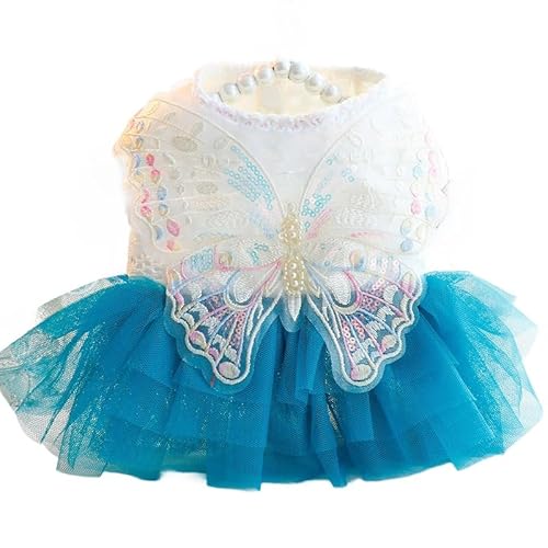 AZA Lolita-Kleidung für Hunde, Prinzessinnenkleider für kleine Hunde, Schmetterlings-, Feen-Kostüm, Haustier, Katze, Mädchen, niedlicher Spitzenmantel, Outfits, Herbstkostüme, Sommer, Größe S, Blau AZA Lolita-Kleidung für Hunde, Prinzessinnenkleider für kleine Hunde, Schmetterlings-, Feen-Kostüm, Haustier, Katze, Mädchen, niedlicher Spitzenmantel, Outfits, Herbstkostüme, Sommer, Größe S, Blau von AZA