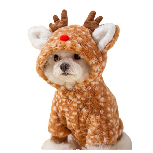 AZA Rentier-Hundekostüm, flauschige Weihnachtskleidung, Elchmantel, Winter, Haustier-Kapuzenpullover, Welpen-Mädchen, niedlicher Mantel, Outfits für kleine Hunde, Kostüme (geeignet für 1,6 kg - 2,5 AZA Rentier-Hundekostüm, flauschige Weihnachtskleidung, Elchmantel, Winter, Haustier-Kapuzenpullover, Welpen-Mädchen, niedlicher Mantel, Outfits für kleine Hunde, Kostüme (geeignet für 1,6 kg - 2,5 von AZA