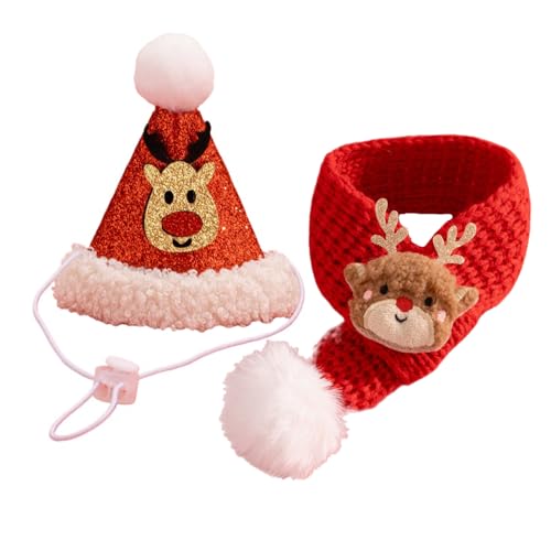 AZA Weihnachtsmütze für Katzen mit Schal, Weihnachtsmütze nur für Katzen, Haustier, Weihnachtsmann, Rentier, Kawaii, Motorhaube, Kostüm für Welpen, Kaninchen, Puppe für kleine Hunde, warm, AZA Weihnachtsmütze für Katzen mit Schal, Weihnachtsmütze nur für Katzen, Haustier, Weihnachtsmann, Rentier, Kawaii, Motorhaube, Kostüm für Welpen, Kaninchen, Puppe für kleine Hunde, warm, von AZA