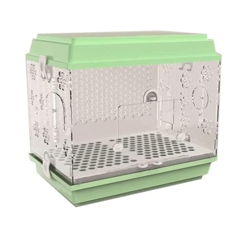 AZHKJKZH Papageienkäfig Vögel Acryl Vogelkäfige Kreative Vogel Träger Tragbare Vogel Haus Vogel Haus Träger Platz Flug Käfig Wellensittichkäfig(Grün) von AZHKJKZH