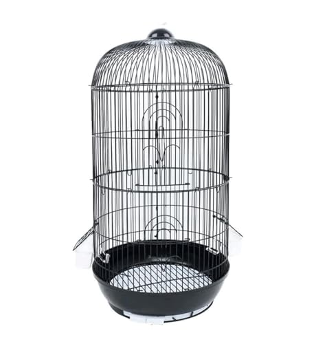 AZHKJKZH Papageienkäfig Vögel Metall Vogelkäfig Runde Vogel Haus Träger Schmiedeeisen Vogelkäfig Tragbare Langlebige Vogel Träger Für Innen Wellensittichkäfig(Black,34 * 99cm) von AZHKJKZH