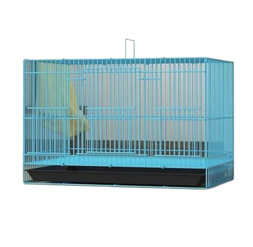 AZHKJKZH Papageienkäfig Vögel Rechteckige Vogelträger ABS Boden Rollständer Haustier Vogelkäfig Flugkäfig Mit Feeder Für Home Hotel Wellensittichkäfig(Blue,40 * 30cm) von AZHKJKZH