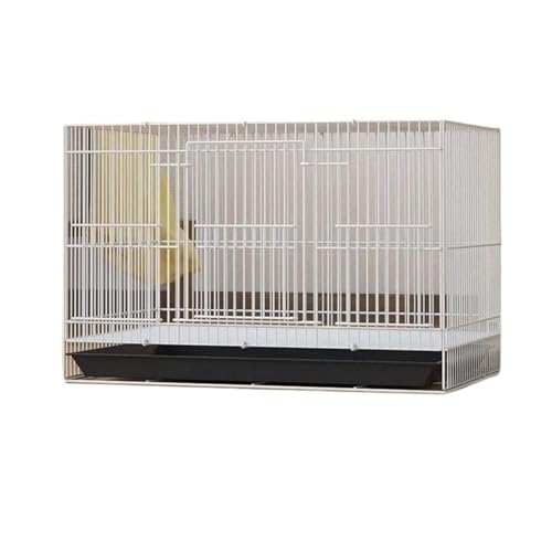 AZHKJKZH Papageienkäfig Vögel Rechteckige Vogelträger ABS Boden Rollständer Haustier Vogelkäfig Flugkäfig Mit Feeder Für Home Hotel Wellensittichkäfig(White,50 * 33cm) von AZHKJKZH