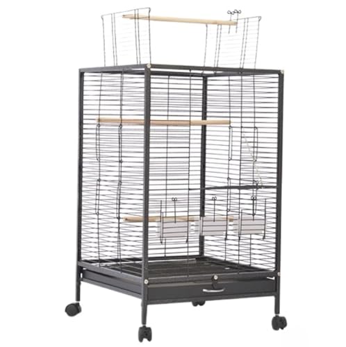 AZHKJKZH Papageienkäfig Vögel Schmiedeeiserner Vogelkäfig Mit Ständer Und Bodenschale, Großer Papageienkäfig Mit Rädern Für Nymphensittiche Wellensittichkäfig AZHKJKZH Papageienkäfig Vögel Schmiedeeiserner Vogelkäfig Mit Ständer Und Bodenschale, Großer Papageienkäfig Mit Rädern Für Nymphensittiche Wellensittichkäfig von AZHKJKZH