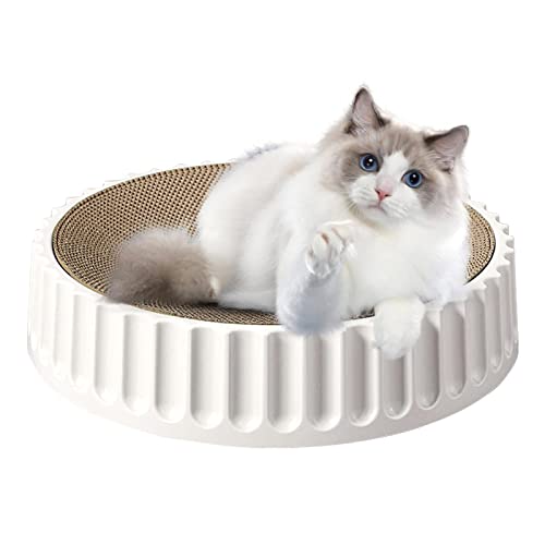 AZOOB Kratzmatte für Katzen, rund, langlebig, hochdicht, aus Karton, für den Innenbereich von AZOOB