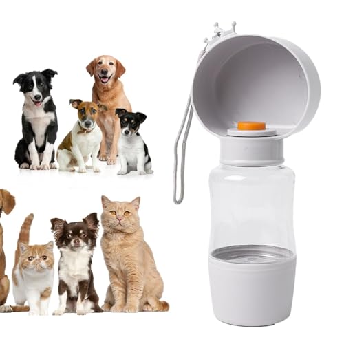 Hunde-Wasserflaschen für den Außenbereich, 400 ml, Wasserflasche und Futterbehälter, Haustier-Trinkzubehör für Picknick, Reisen, Camping, Wandern, Spazierengehen Azoob von AZOOB
