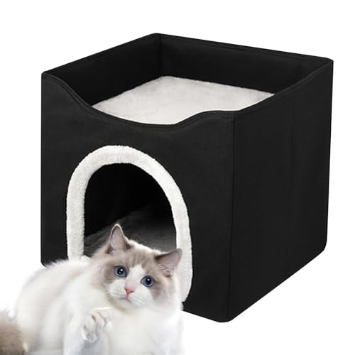 Katzenhaus - Faltbare Cat Cube Condo,Wetterfeste und isolierte doppellagige Haustierhütte, Faltbare Hunde- und Katzenbetten für Katzen, Kätzchen, Welpen Azoob von AZOOB