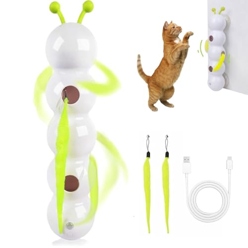 AZURAOKEY Wuselwurm Katzenspielzeug – Interaktives Wuselwurm-Spielzeug mit Smart Motion, Wandmontiert, for Kleine & Mittlere Katzen, Kreatives Wurmdesign mit Saugnapf for Indoor-Katzen AZURAOKEY Wuselwurm Katzenspielzeug – Interaktives Wuselwurm-Spielzeug mit Smart Motion, Wandmontiert, for Kleine & Mittlere Katzen, Kreatives Wurmdesign mit Saugnapf for Indoor-Katzen von AZURAOKEY
