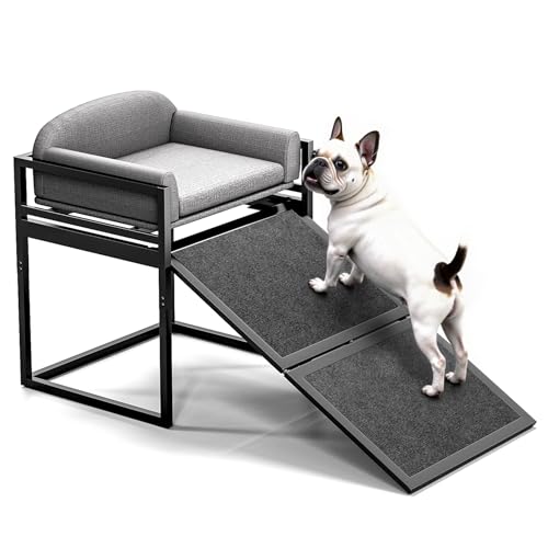 AZV Hundetreppen-Rampen, Sitzstühle für kleine Hunde, Stufen für Welpen, Katzen, Haustiere, um auf ein Hochbett zu steigen, mit Plattform, Büro, Fenster, Hundesofa, rutschfeste Dackelleiter, Tragkraft AZV Hundetreppen-Rampen, Sitzstühle für kleine Hunde, Stufen für Welpen, Katzen, Haustiere, um auf ein Hochbett zu steigen, mit Plattform, Büro, Fenster, Hundesofa, rutschfeste Dackelleiter, Tragkraft von AZV