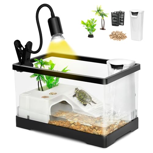 AZV Schildkröten-Tank-Set, großes Aquarium mit roten Ohren, Wasserschildkröten-Lebensraum für Fische und Amphibien von AZV
