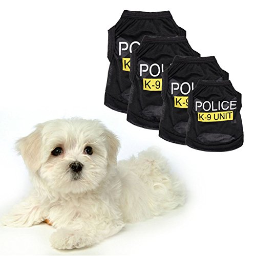 Haustier-Weste, Polizeiaufdruck, für Hunde und Katzen, Gr. L, Schwarz von AZX