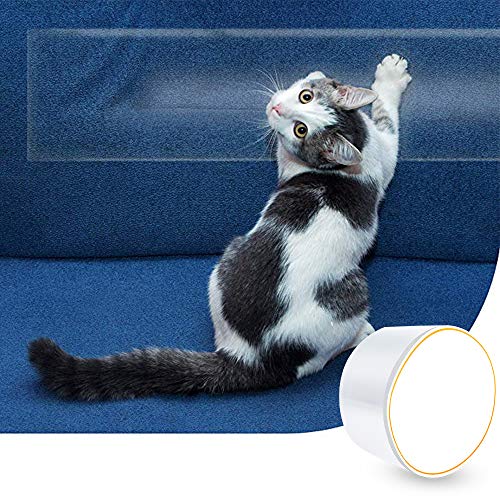 AZXAZ Anti-Scratch Katzenband Doppelseitiger transparenter Acrylkatzentrainings-Band-Möbel-Schutz für Couch, Teppich (10 Meter 4 inch Width) von AZXAZ
