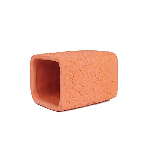 AZXAZ Coole Hamsterröhre Dual Schlaftunnel Spielzeug Rote Keramik Hamstertunnelhaus Cage Habitat Zubehör Rohr ca. 9,5 cm lang von AZXAZ