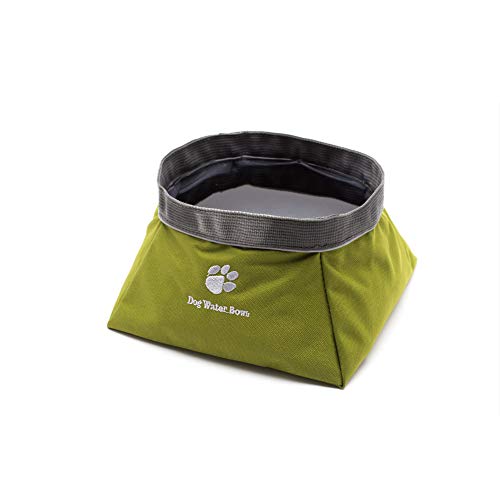 AZXAZ Faltbar Hundenapf Reise Haustier Schüssel wasserdichte Lebensmittel Wasserschale Tragbare Schüssel Feeder für Hund und Katze Grün (Speisewasserschale) von AZXAZ