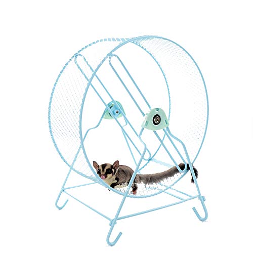 AZXAZ Haustier Laufrad Hamster Laufrad Metall Silent Spinner Spielzeug mit Ständer für Kleintier Rattenmäuse Rennmäuse Zwerghamster (Blau) von AZXAZ