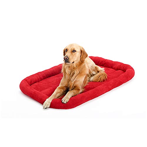 AZXAZ Haustierkissen Bett Warm Mittel Große Hundebett Waschbar Winter Schlafmatte 2 Größen Weiches Auto Zwinger Bett (60 * 50cm, Rot) von AZXAZ