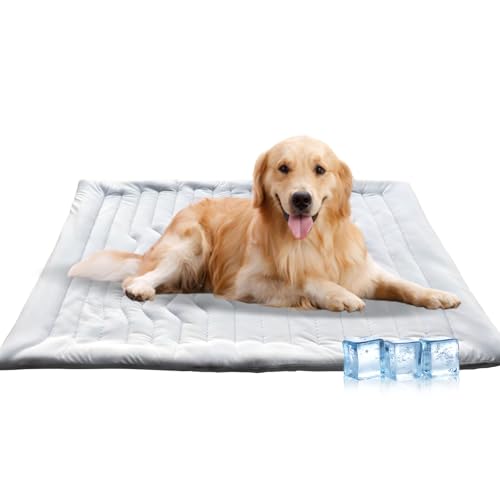 Aartner Kühlmatte Hund, Hundedecke Outdoor, Kühldecken zum Schlafen, Langlebige wasserdichte Kühlmatte für Hunde & Katzen im Sommer, Kein Wasser oder Kühlen Erforderlich (102 x 150cm) von Aartner