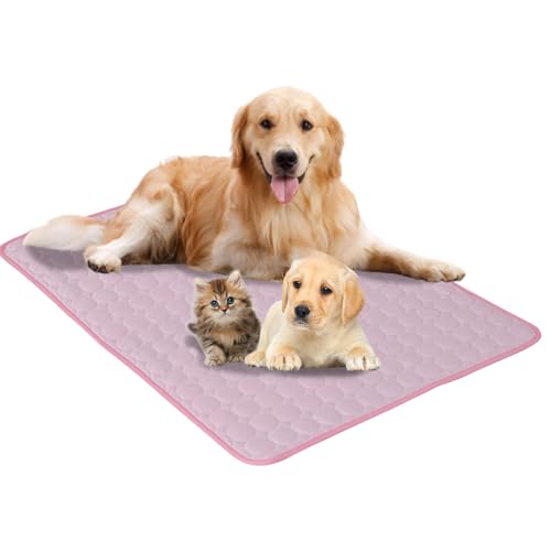 Aartner Kühlmatte Hund, Kühlmatte Katze M-XXL, Kühlende Decke, Waschbar Haustiere Kühldecke Hund für Zuhause Unterwegs oder im Auto (Rosa, 100 x 150 cm) von Aartner