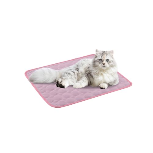 Aartner Kühlmatte Hund, Kühlmatte Katze M-XXL, Kühlende Decke, Waschbar Haustiere Kühldecke Hund für Zuhause Unterwegs oder im Auto (Rosa, 50 x 60 cm) von Aartner