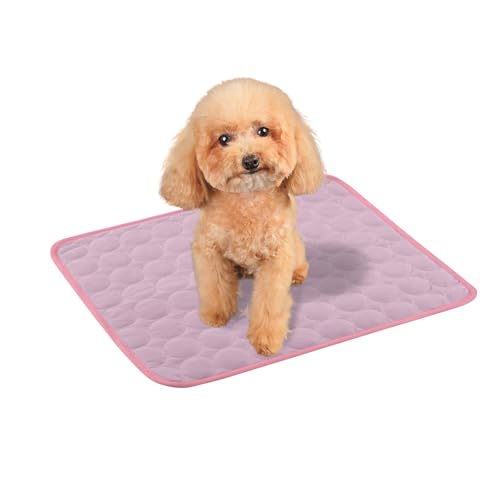 Aartner Kühlmatte Hund, Kühlmatte Katze M-XXL, Kühlende Decke, Waschbar Haustiere Kühldecke Hund für Zuhause Unterwegs oder im Auto (Rosa, 55 x 70 cm) von Aartner