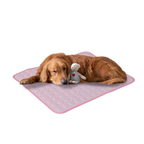Aartner Kühlmatte Hund, Kühlmatte Katze M-XXL, Kühlende Decke, Waschbar Haustiere Kühldecke Hund für Zuhause Unterwegs oder im Auto (Rosa, 70 x 100 cm) von Aartner