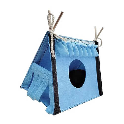 Aatraay Hamster-Versteck-Zelt, Kaninchen-Ratten-Tunnelhaus, Kleines Tier-Röhrenspielzeug, Warmer Nest-Lebensraum (Blau) von Aatraay
