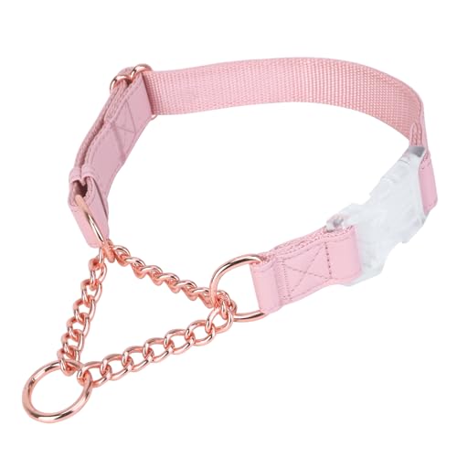Martingale-Halsband aus weichem Leder für Hunde, rotgoldene Kette, limitierte Schlupfhalsbänder mit Schnellverschluss-Schnalle, stilvoll, verstellbar, Nylon, kein Ziehen, Trainingshalsband für kleine von AaufiLux