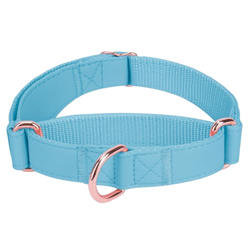 Martingale-Hundehalsband aus weichem Leder, verstellbar, rotgold, limitierte Schlupfhalsbänder [leicht zu reinigen], stilvolles, langlebiges strapazierfähiges Nylon, kein Ziehen, Trainingshalsband für von AaufiLux