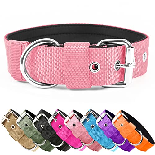 Taktisches Hundehalsband, strapazierfähig, 3,8 cm breit, militärisch, langlebig, dickes Nylon mit verstellbarem D-Ring aus Metall und Schnalle, Arbeitstraining, K9-Halsband für mittelgroße und große von AaufiLux