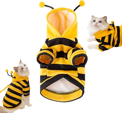 Aayahakawa Bienen-Hundekostüm, Katzenkostüm, Bienenkostüm, Halloween-Hundekostüm, weiches Haustier-Kostüm, Halloween, Weihnachten, Cosplay, Kostüm, Cosplay, Kleidung (M) von Aayahakawa