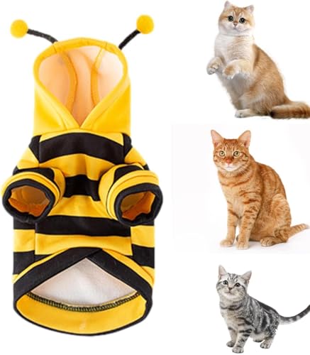 Aayahakawa Bienen-Hundekostüm, Katzenkostüm, Bienenkostüm, Halloween-Hundekostüm, weiches Haustierkostüm, Halloween, Weihnachten, Cosplay, Kostüm, Cosplay, Kleidung (S) von Aayahakawa