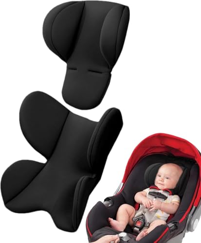 Aayahakawa Kopfstütze für Neugeborene, Autositz, Nacken, Sitzeinlage, Körperstütze, Kopfstütze, Autositz-Nackenkissen für Autositze, Kinderwagen, Tragetasche, Liege (schwarz) von Aayahakawa
