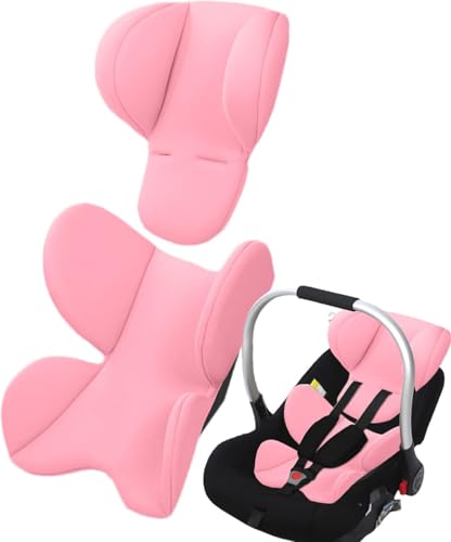 Aayahakawa Kopfstütze für Neugeborene im Autositz, Kopf- und Nackensitz-Einlage, Körperstütze, Kopfstütze, Autositz-Nackenkissen für Autositze, Kinderwagen, Babywagen, Liege (Rosa) von Aayahakawa