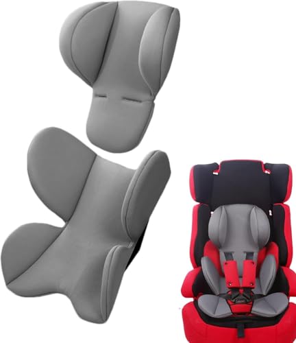 Aayahakawa Kopfstütze für Neugeborene im Autositz, Kopf- und Nackensitz-Einlage, Körperstütze, Kopfstütze, Autositz-Nackenkissen für Autositze, Kinderwagen, Babywagen, Liege (grau) von Aayahakawa