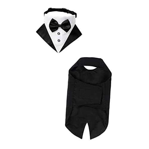 1 Set Hunde-Smokinganzug und Bandana, atmungsaktives Haustierkostüm für Hochzeiten und Partys, bequemes Outfit für Hunde von Abaodam