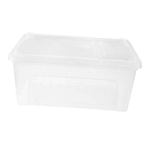 1Stück Transparente Kunststoff Reptilienbox für Spinnen Skorpione Geckos und Insekten Langlebige Fütterungs und Transportlösung mit Belüftung und Fluchtschutz von Abaodam