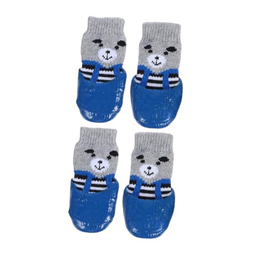 4 Stück rutschfeste wasserdichte Hundesocken aus Atmungsaktivem Baumwollmaterial mit Cartoon Pfotenschutz für Kleine für Drinnen und Draußen von Abaodam