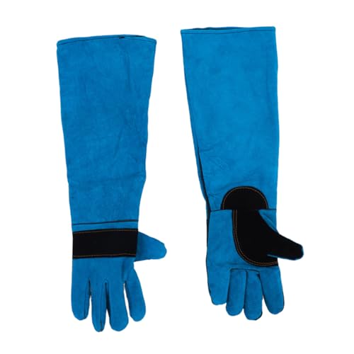 Abaodam 1paar Hunde Und Katzenpflegehandschuhe Kunstleder Bissfeste Schutzhandschuhe Für Tierhandling Lange Ärmel Optimal Für Baden Und Füttern Blau von Abaodam