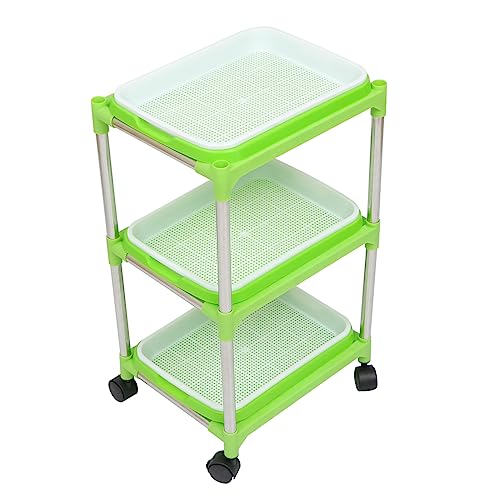 Abaodam 1 Satz 3 Pflanzschalen-Set Grow Tray Mit Regal Tabletts Erdfreier Züchter Anzuchtschale Keimschale Keimungs-kit Sprossenschalen Mit Ablage Ausbreitungsschalen Tablett-kit Plastik von Abaodam