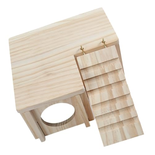 Abaodam 1 Satz Hamster Massivholzhaus Haustier Hamster verstecken Hamsterhäuser klein Hütte hamsterhaus nagerhaus Hamster Holzhaus Hamster Versteckhaus Hasenschloss Versteck aus Rattenholz von Abaodam