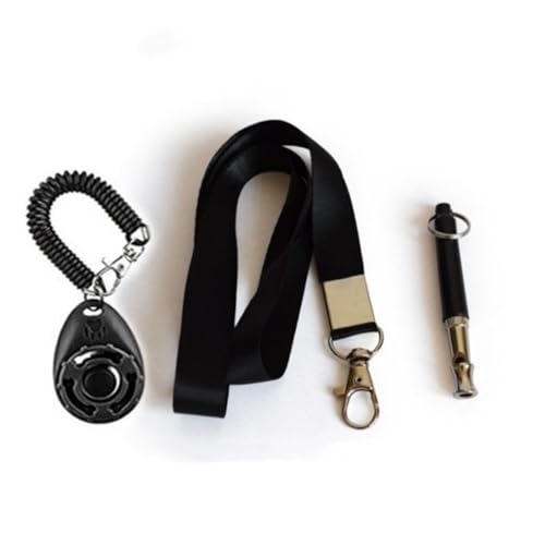 Abaodam 1 Satz Haustier -Trainingset Ausbildung Hund für große Hunde Welpen-Essentials für Hunde Pfeife Knopfklicker mit Handschlaufe Clickertraining für Hund Schwarz von Abaodam