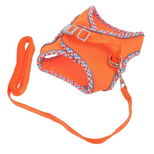 Abaodam 1 Satz Hundegeschirr-Set Leine Für Hund Walking -Geschirr Haustier Körperpflege Welpengeschirr Ausbildung Welpenweste Outdoor Hundegeschirr Hundezubehör Hundeweste Orange Polyester von Abaodam