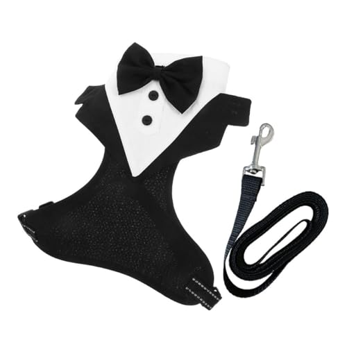 Abaodam Hochzeitsanzug für Hunde Smoking Hundegeschirr mit Integrierter Leine Formelles Haustiergeschirr mit Fliege für Partys und Besondere Anlässe Abaodam Hochzeitsanzug für Hunde Smoking Hundegeschirr mit Integrierter Leine Formelles Haustiergeschirr mit Fliege für Partys und Besondere Anlässe von Abaodam
