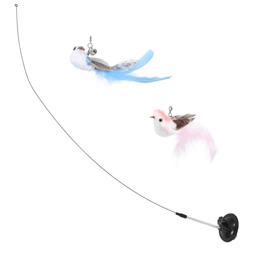 Abaodam Katzenspielzeug Interaktive Katzenangel mit Saugnapf und für Indoor Katzen 3 Stück Spielzeug für Kätzchen von Abaodam