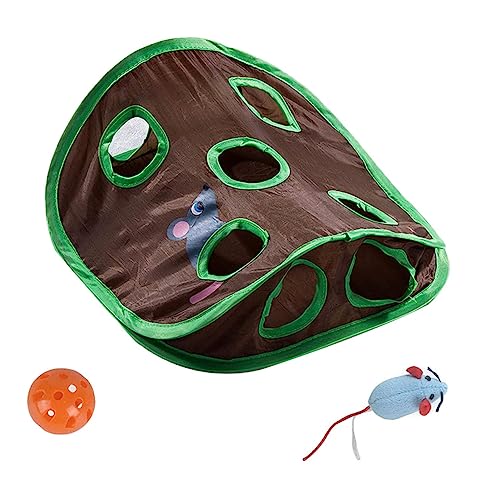 Abaodam 1 Satz Katzenspielzeug mit Tunnel und Spielzeugen Kreatives Katzen Tunnel für Interaktive Unterhaltung und Bewegung für Ihre Platzsparendes Design Langlebig und Robust von Abaodam